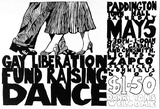 Artist: GAY LIBERATION | Title: Fund Raising Dance | Technique: screenprint, printed in colour, from multiple stencils