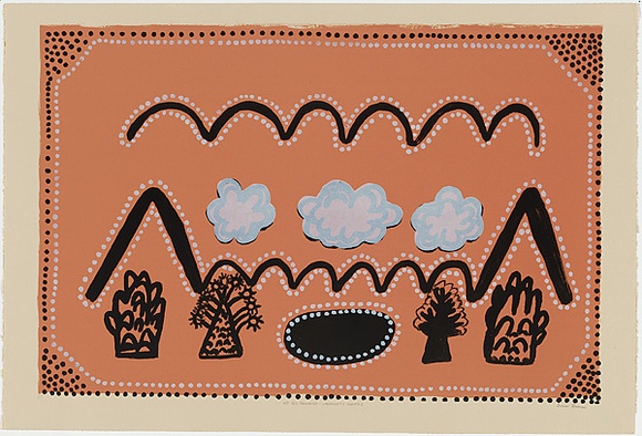 Artist: b'THOMAS, Lorna' | Title: b'Ant bed dreaming - Lagoowany country' | Date: 1996 | Technique: b'lithograph, printed in colour, from multiple stones'