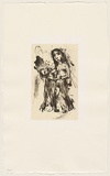 Artist: SHEAD, Garry | Title: The gathering I | Date: c.1997-98 | Technique: lithograph, printed in brown ink, from one stone; chine colle | Copyright: © Garry Shead