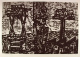 Artist: Senbergs, Jan. | Title: Urban symbols | Date: 1992 | Technique: etching, printed in black ink, from one plate | Copyright: © Jan Senbergs