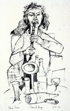 Artist: b'Grieve, Robert.' | Title: b'Clarinet player' | Date: 1958 | Technique: b'lithograph, printed in blue-black from one stone'