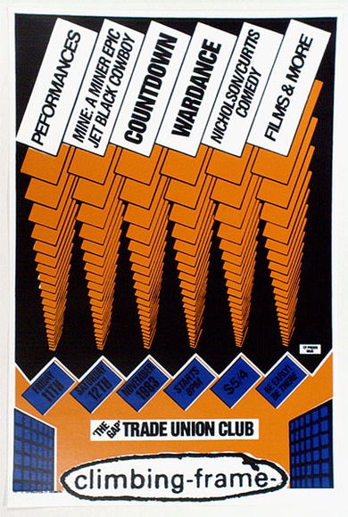 Artist: b'MERD INTERNATIONAL' | Title: b'Poster: Climbing frame' | Date: 1983 | Technique: b'screenprint'