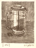 Artist: Harman, Julia. | Title: not titled [V - coffee pot] | Date: 1990 | Technique: lithograph, printed in black ink, from one stone | Copyright: © Julia Harman