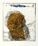 Artist: b'Clutterbuck, Jock.' | Title: b'Man out walking with a cloud.' | Date: 1966 | Technique: b'etching and aquatint, printed in colour, from multiple plates'