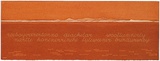 Artist: b'MADDOCK, Bea' | Title: b'Terra Spiritus...with a darker shade of pale' | Date: 1993-98 | Technique: b'stencil print, printed in hand-ground Launceston ochre from multiple hand-cut mylar stencils; letterpress text blind printed; hand-drawn script'