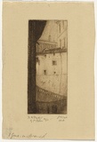 Artist: TRAILL, Jessie | Title: In the shadow of St Peters | Date: 1926 | Technique: etching, printed in warm black ink with plate-tone, from one plate