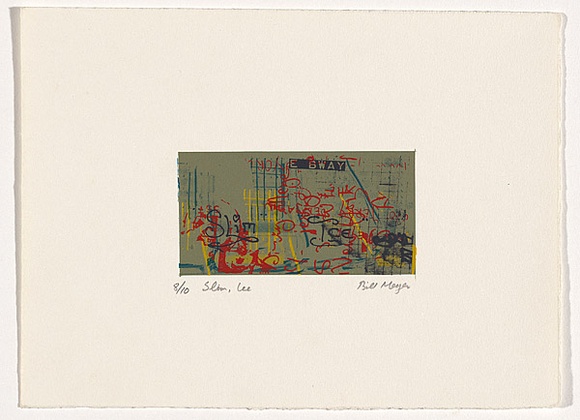 Artist: b'MEYER, Bill' | Title: b'Slim, Ice' | Date: 1983 | Technique: b'screenprint, printed in colour, from five stencils' | Copyright: b'\xc2\xa9 Bill Meyer'