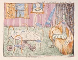 Artist: b'Eager, Helen.' | Title: b'I\'m no fool, I put white wash on my tool, Yes but what about the Queen?.' | Date: 1979 | Technique: b'lithograph, printed in colour, from five stones [or plates]'