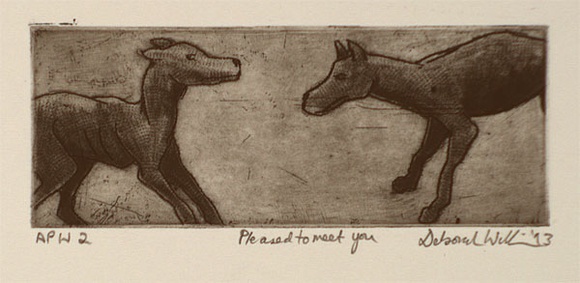 Artist: b'Williams, Deborah.' | Title: b'Pleased to meet you' | Date: 1993 | Technique: b'etching and roulette, printed in black ink, with plate-tone from one plate'