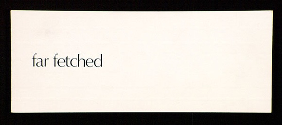 Artist: b'Holleley, Douglas' | Title: bFar fetched: an artists' book containing [32] pp., of photographs, title page, justification page, glossy cardboard cover. | Date: (1976) | Technique: b'offset-lithograph, printed in black ink'