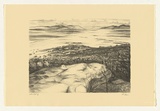 Artist: b'Evans, Megan.' | Title: b'not titled [landscape with distant hills and clouds]' | Date: 1989 | Technique: b'lithograph, printed in black ink, from one stone' | Copyright: b'\xc2\xa9 Megan Evans. Licensed by VISCOPY, Australia'