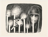 Artist: b'Kelly, William.' | Title: b'Mother mourning.' | Date: 1988-93 | Technique: b'screenprint, printed in black ink, from one stencil'