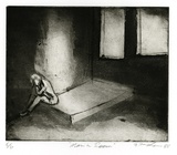 Artist: b'McKenna, Noel.' | Title: b'Man in room.' | Date: 1988 | Technique: b'etching and aquatint, printed in black ink, from one plate' | Copyright: b'\xc2\xa9 Noel McKenna'