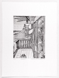 Artist: b'Davidson, Barbara.' | Title: b'Upstairs.' | Date: 1988 | Technique: b'etching, printed in black ink, from one plate'