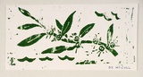 Artist: b'McColl, Decima.' | Title: b'Greeting card: Gumblossom' | Date: 1985 | Technique: b'linocut, printed in green ink, from one block'