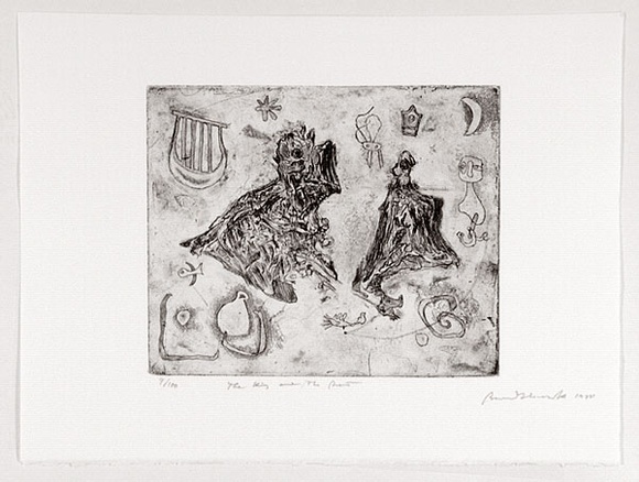 Artist: b'Slawik, Bernard.' | Title: b'The King and the beast.' | Date: 1988 | Technique: b'etching, printed in black ink, from one plate'