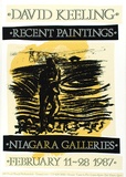 Artist: b'ARNOLD, Raymond' | Title: b'David Keeling recent paintings, Niagara Galleries, Melbourne.' | Date: 1987 | Technique: b'screenprint, printed in colour, from three stencils'