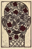 Artist: b'Klein, Deborah.' | Title: b'Rose tattoos' | Date: 1996, September | Technique: b'linocut, printed in colour, from one block; hand-coloured with ink'
