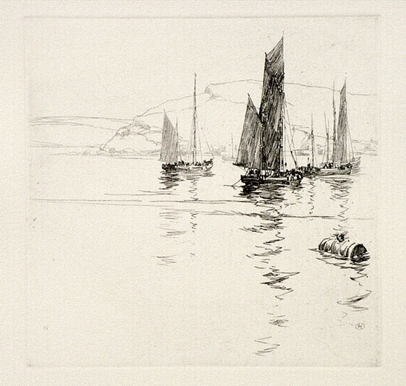 Artist: b'Herbert, Harold.' | Title: b'Brixham trawlers' | Date: c.1923 | Technique: b'etching, printed in black ink, from one plate'