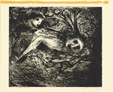 Artist: BOYD, Arthur | Title: Broken nude and flying figure. | Date: (1962-63) | Technique: etching and aquatint, printed in black ink, from one plate | Copyright: Reproduced with permission of Bundanon Trust