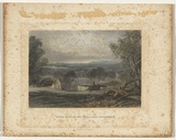 Artist: b'PROUT, John Skinner' | Title: b'South Bank of the Yarra, near Melbourne' | Technique: b'steel engraving, printed in bblack ink from one plate, hand-coloured at a later date'