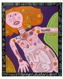 Artist: b'HANRAHAN, Barbara' | Title: b'Flying mother' | Date: 1976 | Technique: b'screenprint, printed in colour, from 15 stencils'