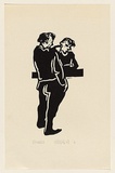 Title: Drinkers | Date: 1968 | Technique: linocut, printed in black ink, from one block