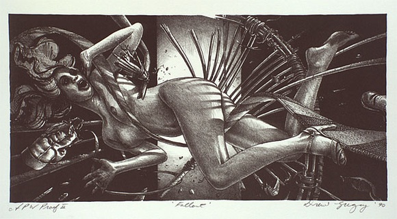 Artist: b'Gregory, Drew.' | Title: b'Fall out' | Date: 1990 | Technique: b'lithograph, printed in black ink, from one stone'