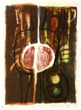 Artist: b'WICKS, Arthur' | Title: b'Bus stop' | Date: 1967 | Technique: b'lithograph, printed in colour, from multiple stones [or plates]'