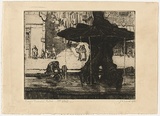 Artist: TRAILL, Jessie | Title: Piazza Barberini, Rome [Barberini Square, Rome] | Date: 1908 | Technique: etching and drypoint, printed in black ink, from one plate