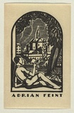 Artist: b'FEINT, Adrian' | Title: b'Bookplate: Adrian Feint.' | Date: 1930 | Technique: b'wood-engraving, printed in black ink, from one block' | Copyright: b'Courtesy the Estate of Adrian Feint'