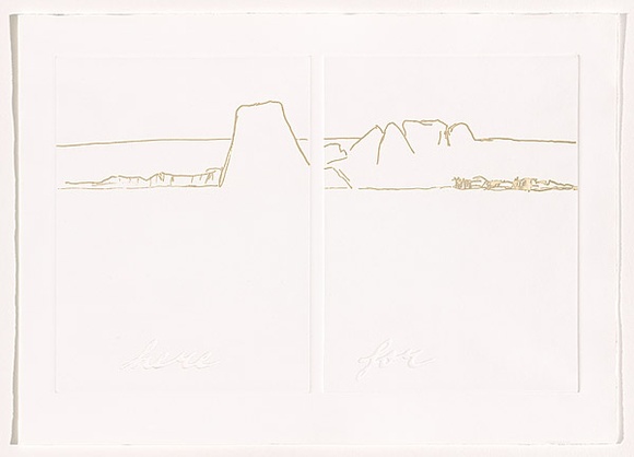 Title: b'Antarctica (sheet 9)' | Date: 1988 | Technique: b'photo-etching and embossing, printed in intaglio and relief, from two zinc plates'