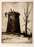 Artist: McDonald, Sheila. | Title: The windmill, Mount Gilead | Date: c.1935 | Technique: etching, printed in brown ink with plate-tone, from one plate