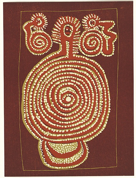 Artist: b'Robinson, Roland.' | Title: b'Kunmanngur Tjeemairee' | Date: 1956 | Technique: b'screenprint, printed in colour, from multiple stencils'