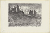 Artist: b'Dyson, Will.' | Title: b'Watching the barrage from Mont Kemmel.' | Date: 1918 | Technique: b'lithograph, printed in black ink, from one stone'