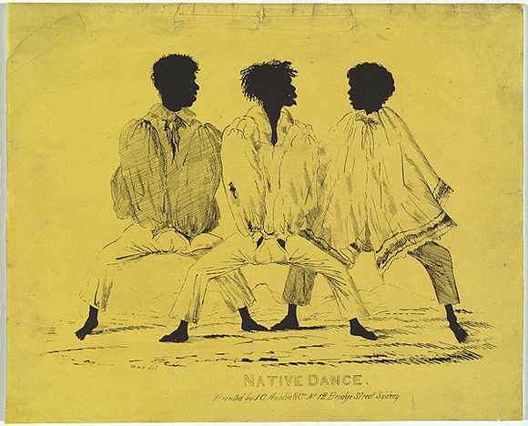 Artist: b'Fernyhough, William.' | Title: b'Native dance.' | Date: 1836 | Technique: b'pen-lithograph, printed in black ink, from one zinc plate'