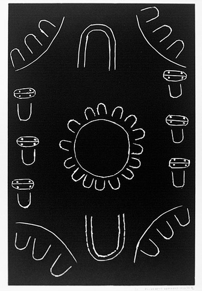 Artist: b'Kemarre, Elizabeth.' | Title: b'not titled [No.31]' | Date: 1990 | Technique: b'woodcut, printed in black ink, from one block'