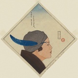 Artist: b'Haefliger, Paul.' | Title: b'The blue feather 1932' | Date: c.1932 | Technique: b'woodcut, printed in colour in the Japanese manner, from multiple blocks'