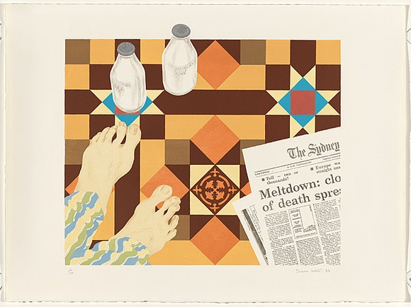 Artist: b'White, Susan Dorothea.' | Title: b'The front verandah' | Date: 1986 | Technique: b'lithograph, printed in colour, from multiple stones'