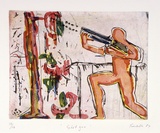 Artist: b'Fransella, Graham.' | Title: b'Shotgun.' | Date: 1984 | Technique: b'etching and aquatint printed in colour' | Copyright: b'Courtesy of the artist'