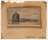 Title: b'Fort Denison, Sydney' | Date: c.1924 | Technique: b'etching, printed in black ink, from one plate'