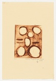 Artist: Napanangka Gibson, Nancy. | Title: not titled [circles and lines] | Date: 2004 | Technique: drypoint etching, printed in brown ink, from one perspex plate