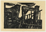 Artist: AMOR, Rick | Title: Goodbye to the sea. | Date: 1984 | Technique: woodcut, printed in black ink, from one block