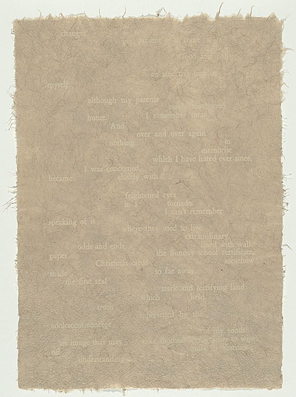 Artist: b'MADDOCK, Bea' | Title: b'Four pages (II)' | Date: 1988 | Technique: b'letterpress, printed in white ink, from commercial printing plates'