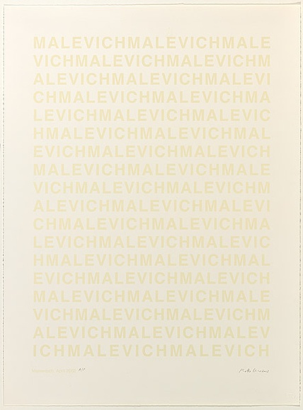 Artist: b'PARR, Mike' | Title: b'Malewitsch 2002.' | Date: 2002 | Technique: b'screenprint, printed in light gold ink, from one stencil'