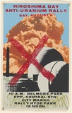 Artist: b'Robertson, Tom.' | Title: b'Hiroshima Day anti-uranium rally' | Date: 1977 | Technique: b'screenprint, printed in colour, from multiple stencils'