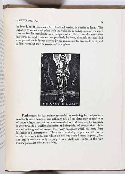 Title: b'Frank E. Lane.' | Technique: b'wood-engraving, printed in black ink, from one block'