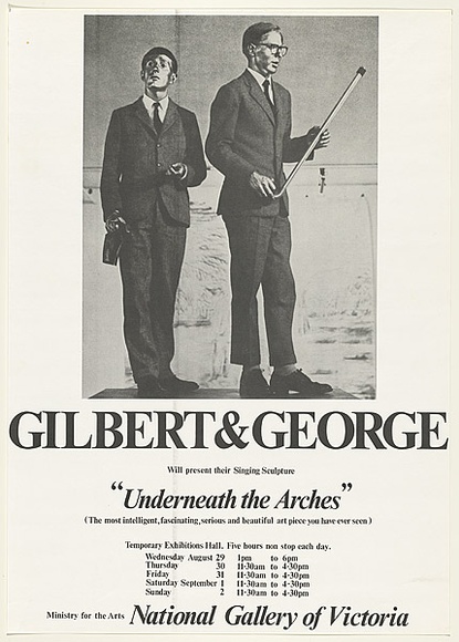 Artist: b'VARIOUS' | Title: bGilbert and George; 'Underneath the Arches', National Gallery of Victoria, | Date: 1973