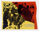 Artist: PROIOS, Stergios | Title: No barriers are permanent: Ford Broadmeadows 1973 | Date: 1986 | Technique: screenprint, printed in colour, from multiple stencils