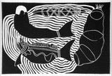 Artist: ARONE | Title: Barramundi | Date: 1988 | Technique: offset-lithogrph, printed in black ink, from one plate; from linocut original